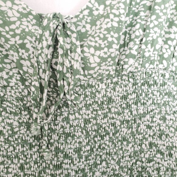 Shy & Sparrow Green Floral Pattern Spaghetti Strap Short Romper Size XL - Picture 13 of 16